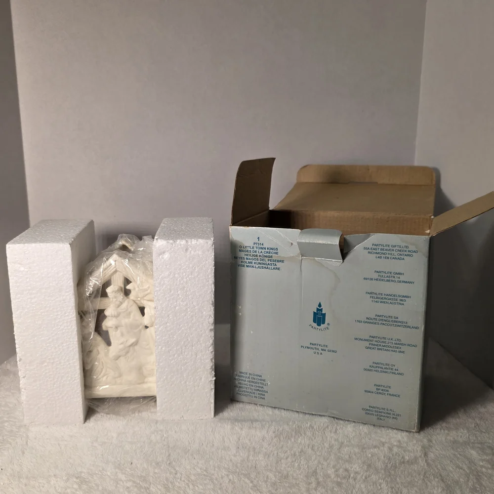 PARTYLITE 'O' Little Town Kings'  TEALIGHT HOLDER‎ PORCELAIN BISQUE  #P7314